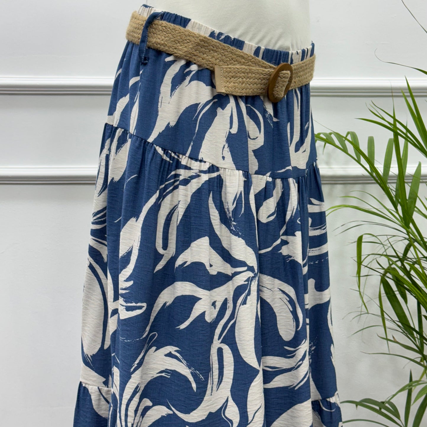 Tiered Maxi Patterned Skirt