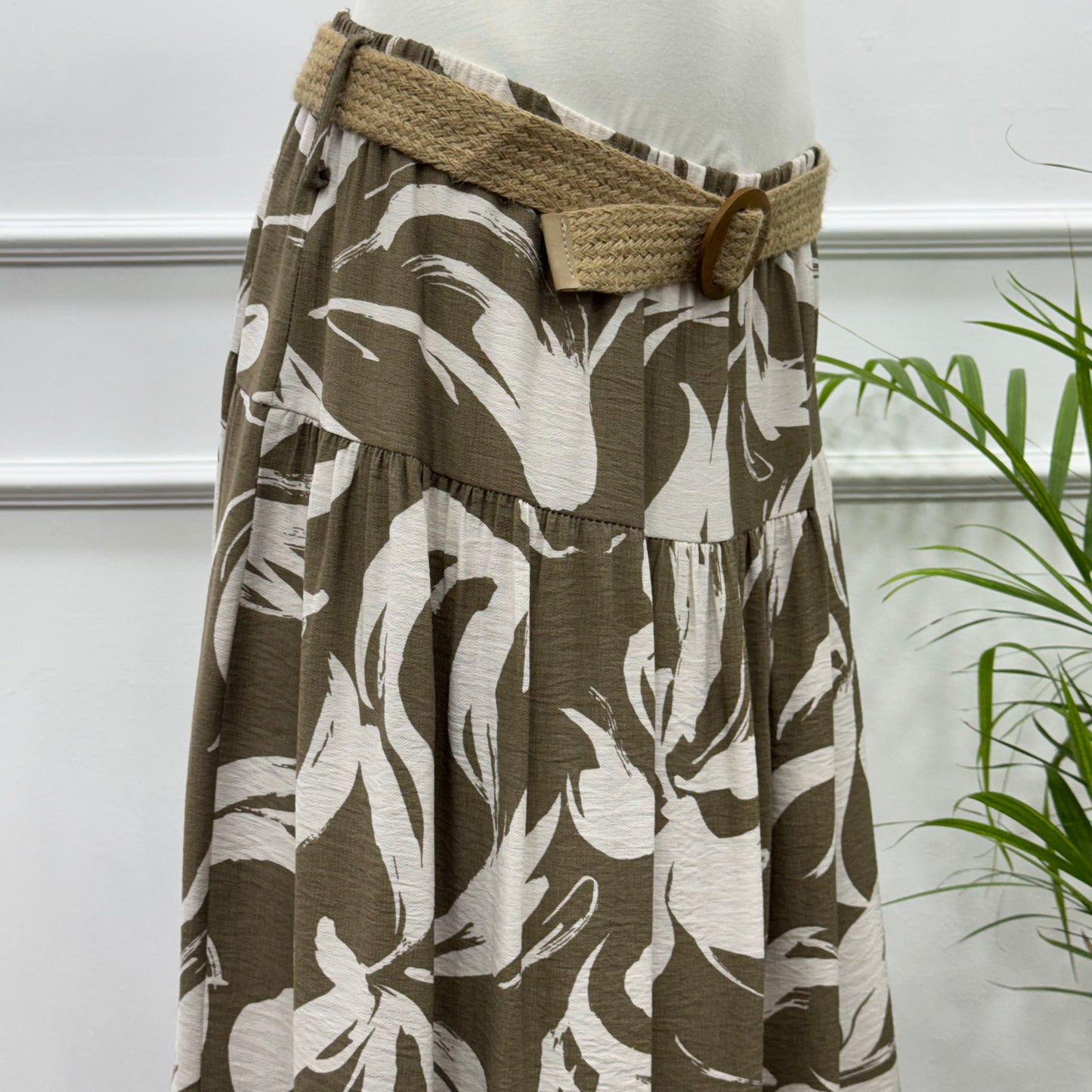 Tiered Maxi Patterned Skirt