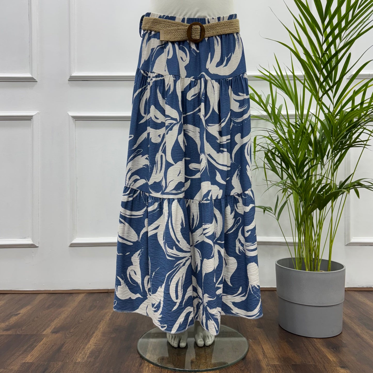 Tiered Maxi Patterned Skirt