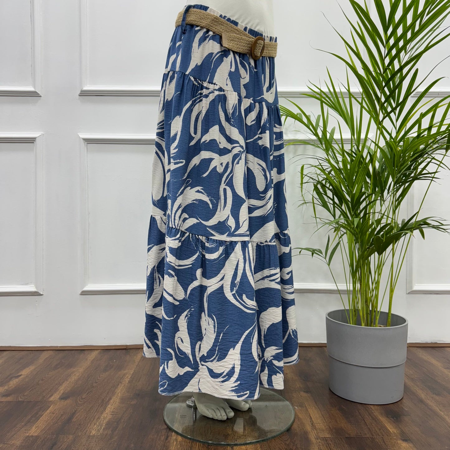 Tiered Maxi Patterned Skirt