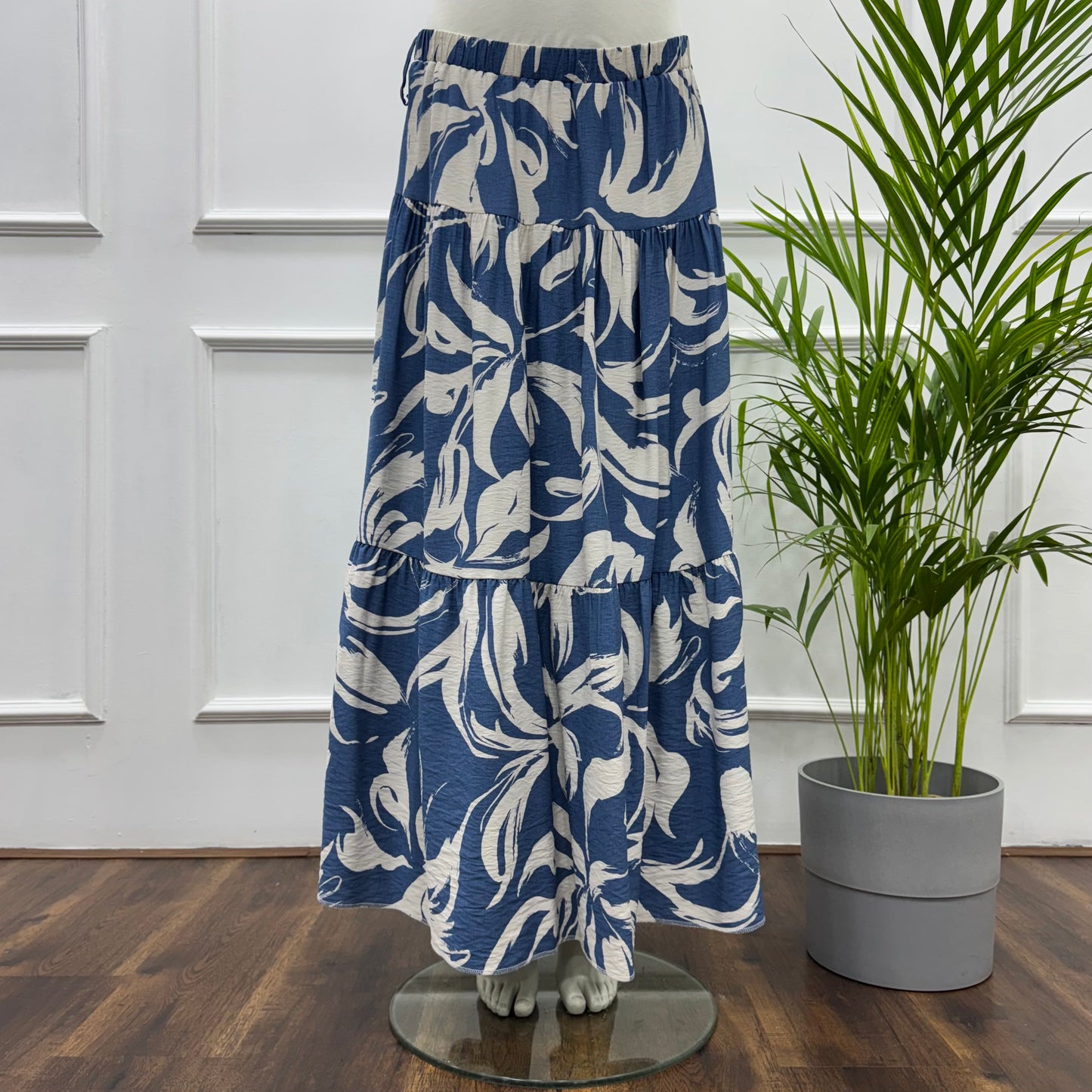 Tiered Maxi Patterned Skirt